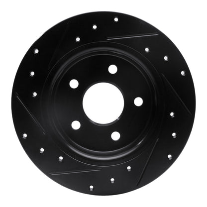 R1 Concepts R1 12-18 Ford Focus Rear Right Drilled & Slotted Black Brake Rotor