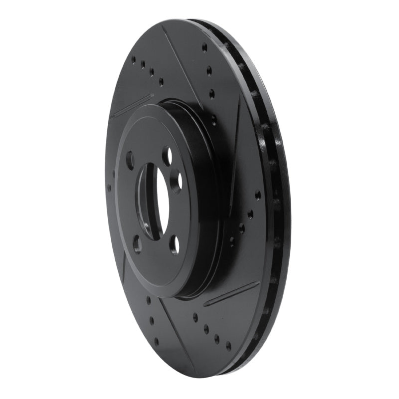R1 Concepts R1 07-15 Mini Cooper (Excl Clubman) Front Right Drilled & Slotted Black Brake Rotor
