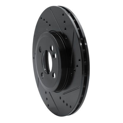 R1 Concepts R1 07-15 Mini Cooper (Excl Clubman) Front Right Drilled & Slotted Black Brake Rotor