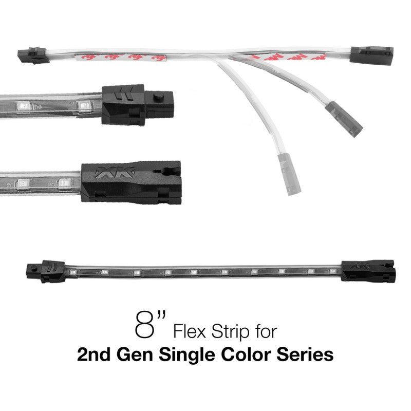 XKGLOW XK Glow Single Color 8in Flex Strip Single Color LIGHT BLUE - 2nd Gen