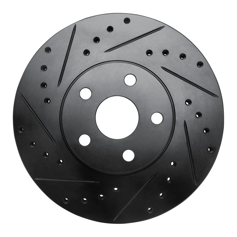 R1 Concepts R1 87-91 Lexus ES250 Front Left Drilled & Slotted Black Brake Rotor