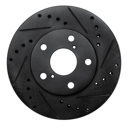 R1 Concepts R1 92-98 Lexus SC300 Front Right Drilled & Slotted Black Brake Rotor