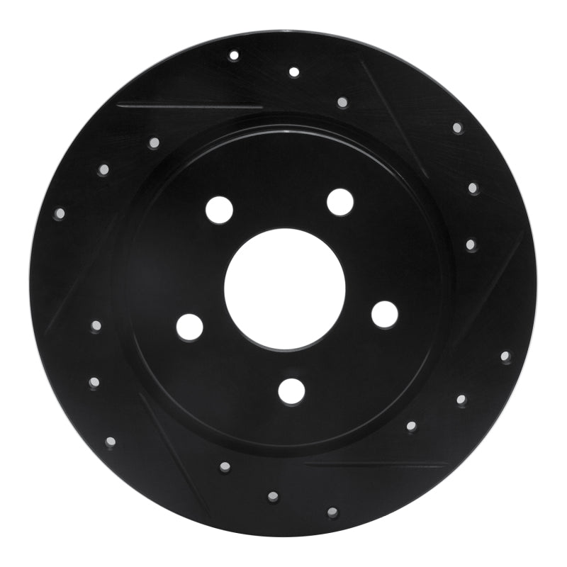 R1 Concepts R1 02-08 Seat ALHAMBRA Rear Right Drilled & Slotted Black Brake Rotor