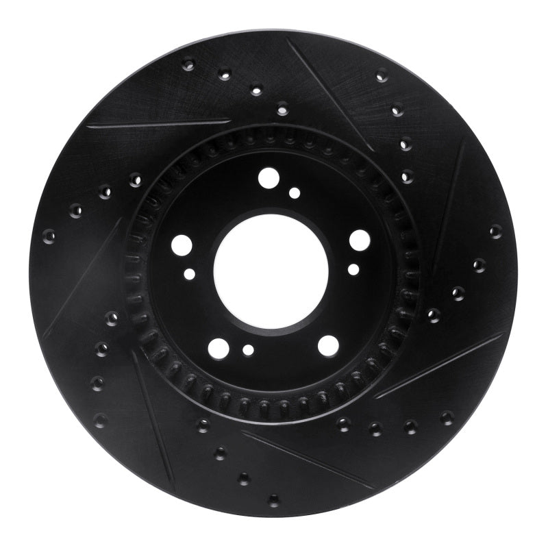 R1 Concepts R1 93-95 Acura Legend Front Left Drilled & Slotted Black Brake Rotor