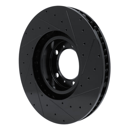 R1 Concepts R1 10-24 Audi e-Tron GT Left Front Drilled & Slotted Black Brake Rotor
