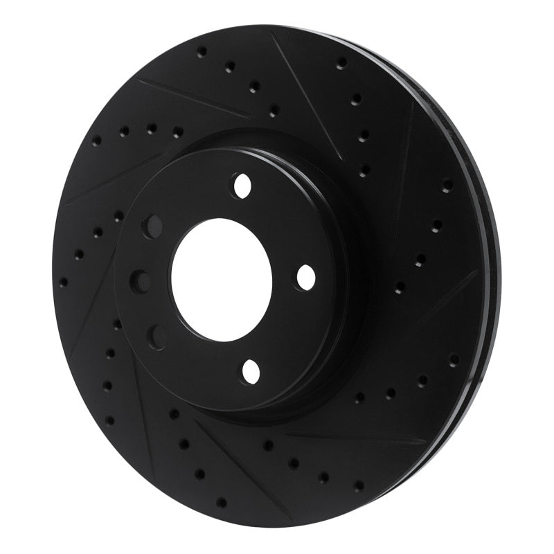 R1 Concepts R1 97-01 Cadillac CATERA Front Right Drilled & Slotted Black Brake Rotor