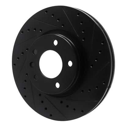 R1 Concepts R1 97-01 Cadillac CATERA Front Right Drilled & Slotted Black Brake Rotor