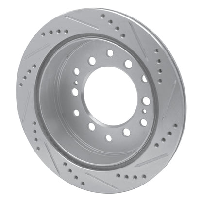 R1 Concepts R1 01-09 Lexus GX470 Rear Left Drilled & Slotted Silver Brake Rotor
