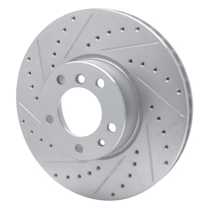 R1 Concepts R1 91-01 BMW 850CI Front Left Drilled & Slotted Silver Brake Rotor
