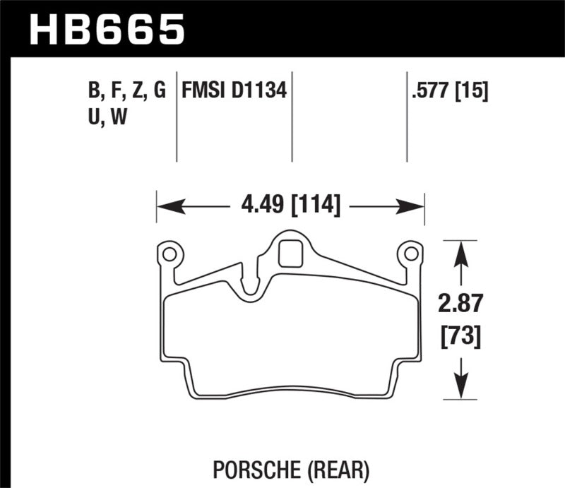 Hawk Performance Hawk 2014-2015 Porsche Cayman Performance Ceramic Street Rear Brake Pads