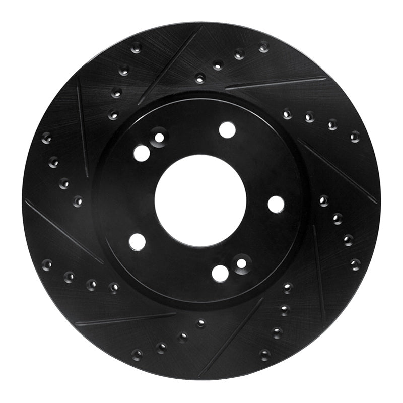 R1 Concepts R1 10-13 Kia Forte Front Left Drilled & Slotted Black Brake Rotor