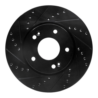 R1 Concepts R1 10-13 Kia Forte Front Left Drilled & Slotted Black Brake Rotor