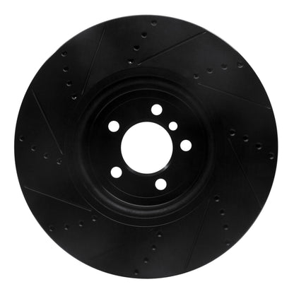 R1 Concepts R1 13-20 BMW 440I Coupe Front Right Drilled & Slotted Black Brake Rotor