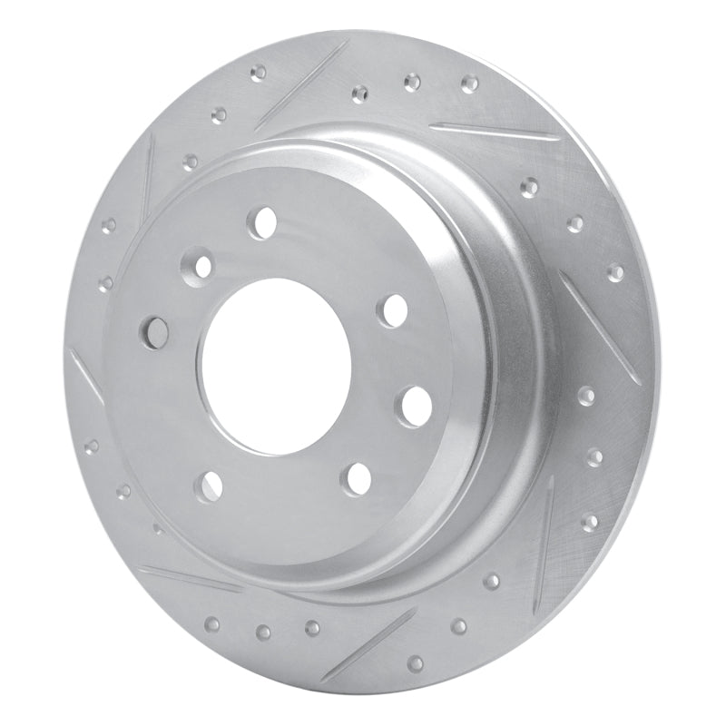 R1 Concepts R1 90-95 Jaguar XJRS Rear Left Drilled & Slotted Silver Brake Rotor