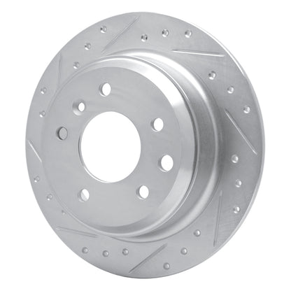 R1 Concepts R1 90-95 Jaguar XJRS Rear Left Drilled & Slotted Silver Brake Rotor