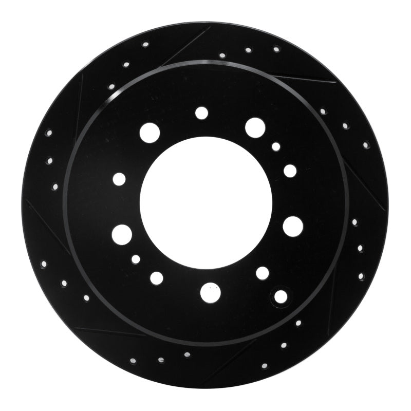 R1 Concepts R1 98-07 Lexus LX470 Rear Left Drilled & Slotted Black Brake Rotor