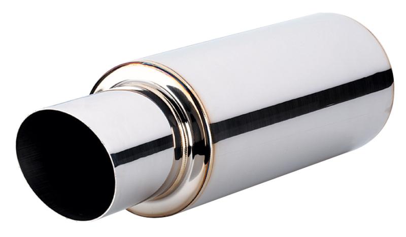 Vibrant TPV Turbo Round Muffler (17in Long) with 4in Round Tip Angle Cut - 3in inlet I.D.