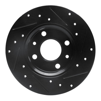 R1 Concepts R1 2009-2019 Fiat 500 (Mexico) Rear Left Drilled & Slotted Black Brake Rotor