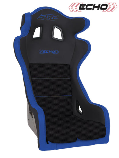 PRP Seats PRP Echo Composite Seat- Black/Blue (PRP Blue Outline/Delta Blue- Blue Stitching)
