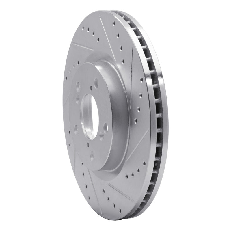 R1 Concepts R1 09-14 Acura TL Front Right Drilled & Slotted Silver Brake Rotor