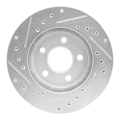 R1 Concepts R1 96-00 Chrysler Voyager Front Right Drilled & Slotted Silver Brake Rotor