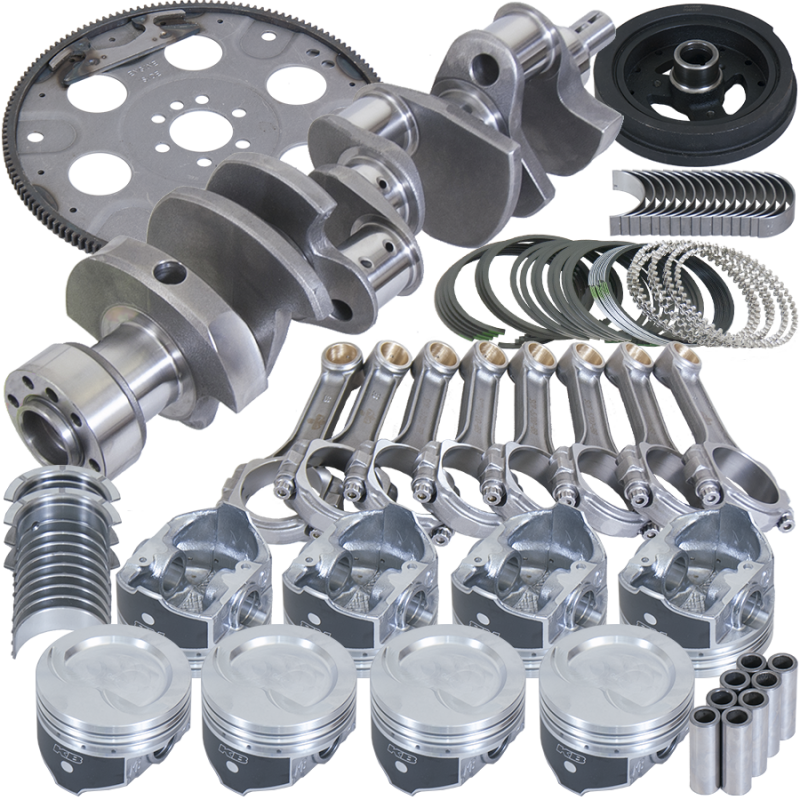 Eagle Chevy 350 1Pc 3.750in Crank 5.700in I-Beam Rod 4.000in Pistons 153 Tooth FP Balanced Assembly