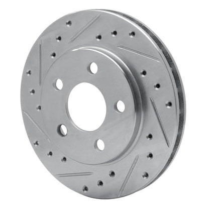 R1 Concepts R1 85-89 Dodge SHADOW Front Left Drilled & Slotted Silver Brake Rotor