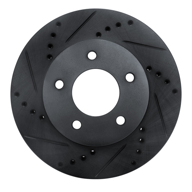 R1 Concepts R1 96-98 Mazda MPV Front Left Drilled & Slotted Black Brake Rotor