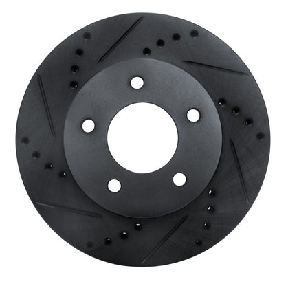 R1 Concepts R1 96-98 Mazda MPV Front Left Drilled & Slotted Black Brake Rotor