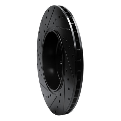 R1 Concepts R1 04-10 BMW 650I Convertible Rear Right Drilled & Slotted Black Brake Rotor
