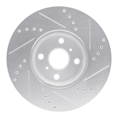 R1 Concepts R1 12-18 Toyota Yaris (USA/Canada) Front Left Drilled & Slotted Silver Brake Rotor