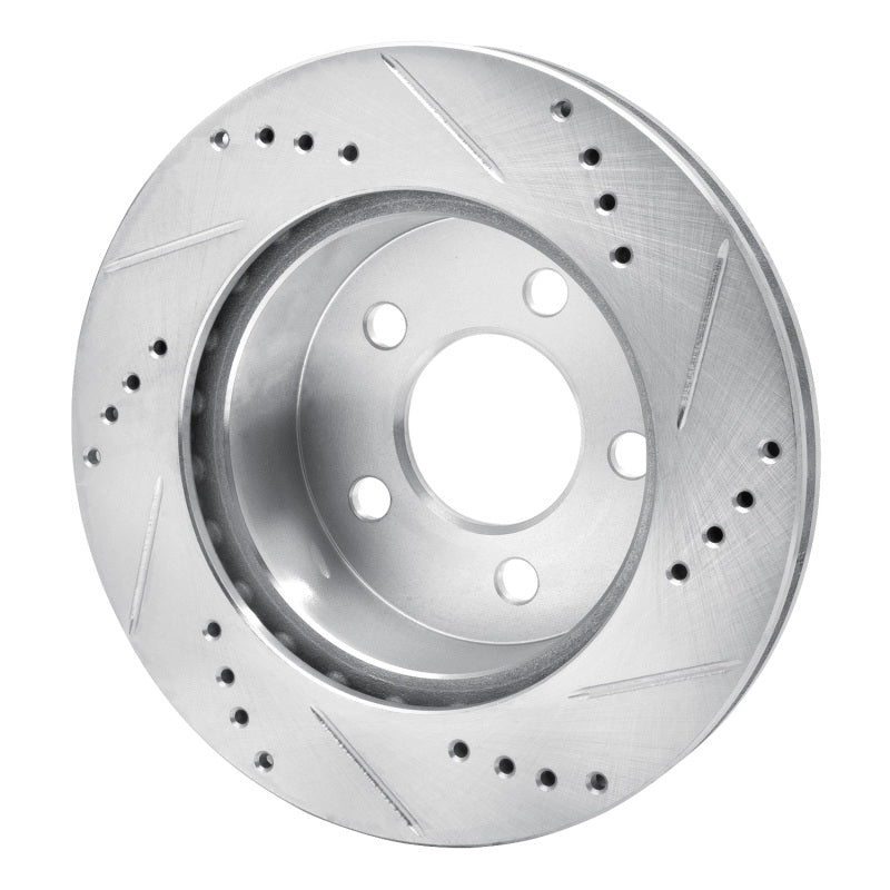 R1 Concepts R1 99-06 Jeep Cherokee Front Left Drilled & Slotted Silver Brake Rotor