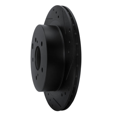 R1 Concepts R1 89-96 Nissan 300ZX Rear Right Drilled & Slotted Black Brake Rotor