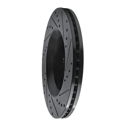 R1 Concepts R1 2002-2018 Dodge Sprinter 2500 Rear Left Drilled & Slotted Black Brake Rotor