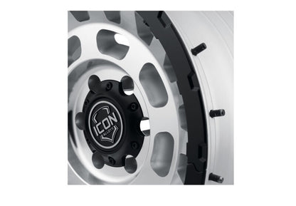 ICON Hammer Pro 17x8.5 / 5x5 / -6mm / 4.5in BS - Silver Machined