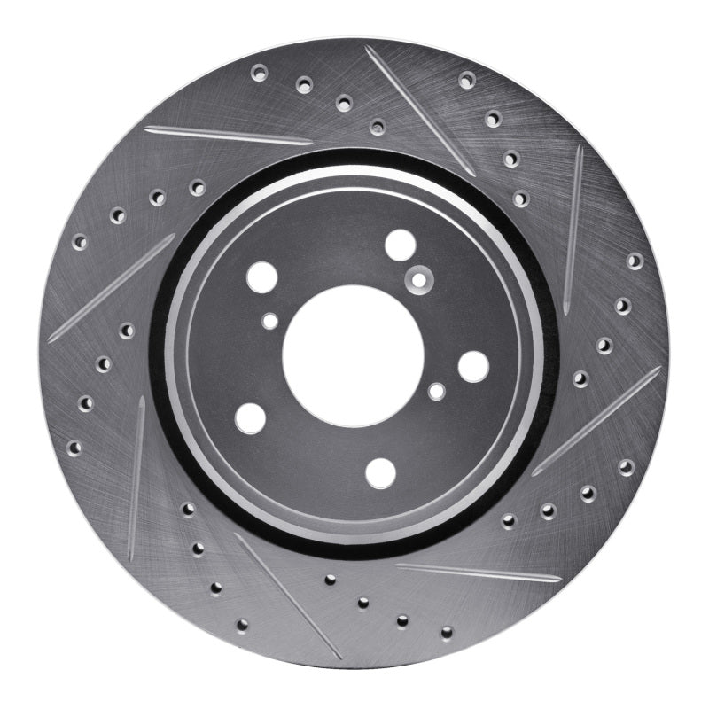 R1 Concepts R1 15-25 Acura MDX Front Right Drilled & Slotted Silver Brake Rotor
