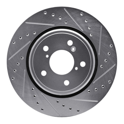 R1 Concepts R1 15-25 Acura MDX Front Right Drilled & Slotted Silver Brake Rotor