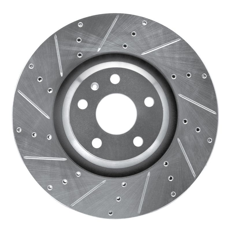 R1 Concepts R1 12-15 Audi TTS Quattro Front Left Drilled & Slotted Silver Brake Rotor