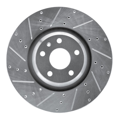 R1 Concepts R1 12-15 Audi TTS Quattro Front Left Drilled & Slotted Silver Brake Rotor