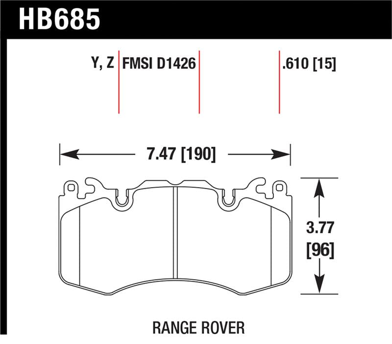 Hawk Performance Hawk 10-11 Range Rover/Range Rover Sport Supercharged Performance Ceramic Street Front Brake Pads