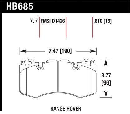Hawk Performance Hawk 10-11 Range Rover/Range Rover Sport Supercharged Performance Ceramic Street Front Brake Pads