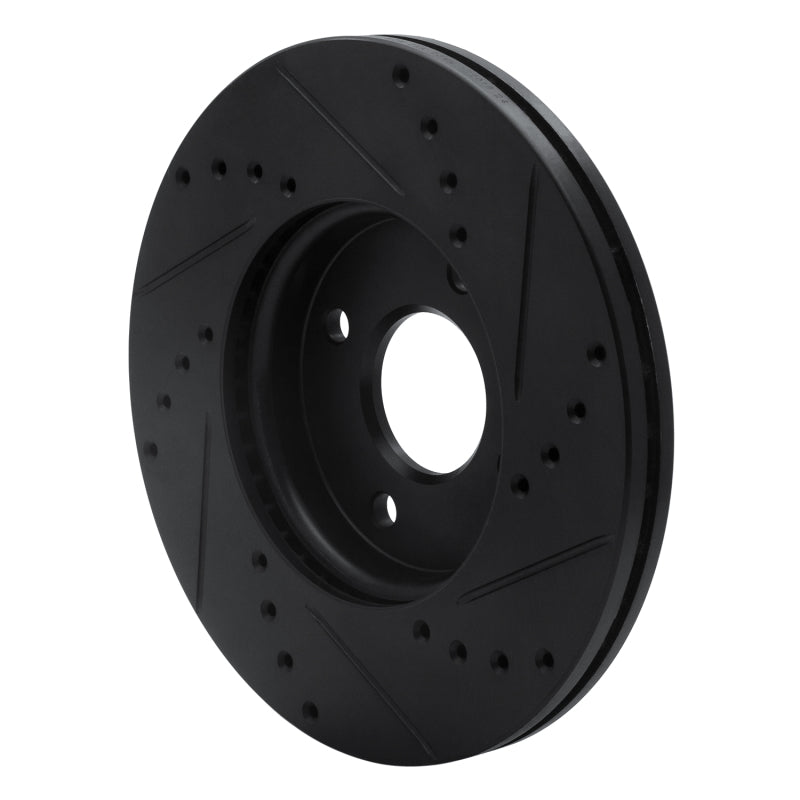 R1 Concepts R1 05-12 Ford Focus Front Left Drilled & Slotted Black Brake Rotor