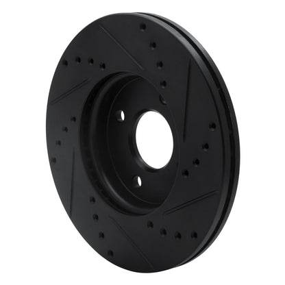 R1 Concepts R1 05-12 Ford Focus Front Left Drilled & Slotted Black Brake Rotor