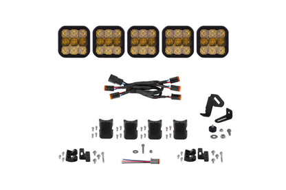 Diode Dynamics SS5 Pro Universal CrossLink 5-Pod Lightbar - Yellow Combo