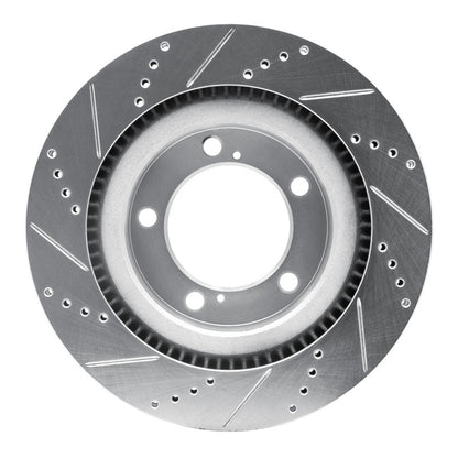 DFC 07-22 Lexus LX570 Front Right Drilled & Slotted Silver Brake Rotor