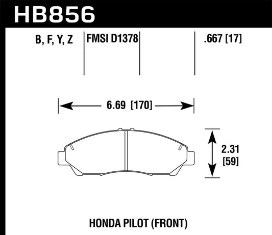 Hawk Performance Hawk 09-15 Honda Pilot HPS Street Front Brake Pads