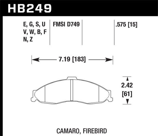 Hawk Performance Hawk 98-02 Camaro ER-1 Street Front Brake Pads