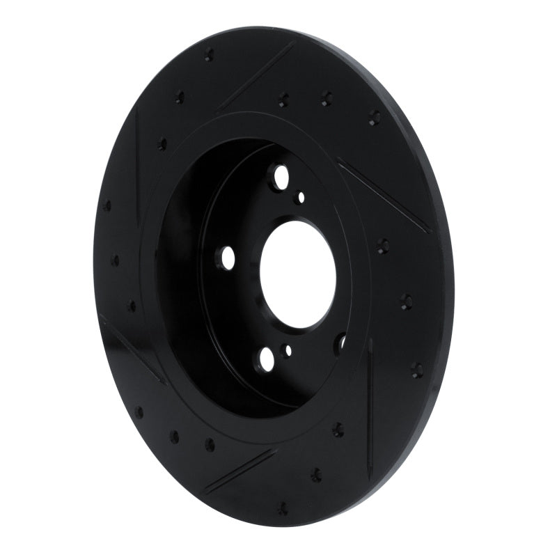 R1 Concepts R1 11-16 Scion TC Rear Right Drilled & Slotted Black Brake Rotor