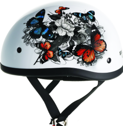 Bikers Choice Skid Lids White Rose Original Helmet - XS