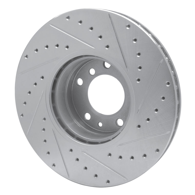 R1 Concepts R1 91-01 BMW 850CI Front Left Drilled & Slotted Silver Brake Rotor